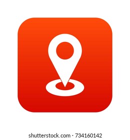Map pointer icon digital red for any design isolated on white vector illustration
