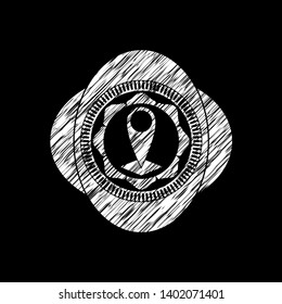 map pointer icon drawn with chalkboard texture