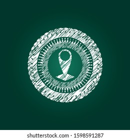 map pointer icon drawn with chalkboard texture