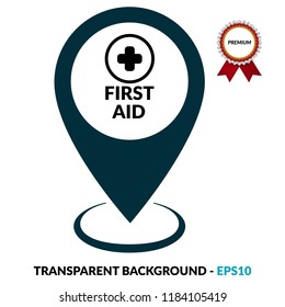 Map Pointer Icon With First Aid Sign