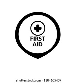 Map Pointer Icon With First Aid Sign