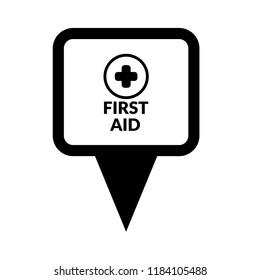 Map Pointer Icon With First Aid Sign
