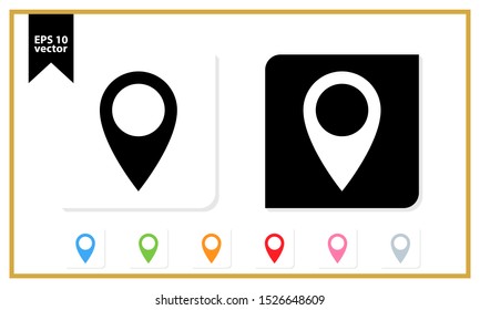 Map pointer icon flat design