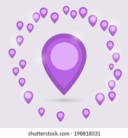 Map Pointer Icon Flat Design. Vector Illustration