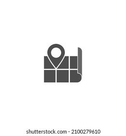 Map pointer icon flat design template illustration vector