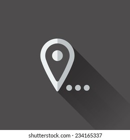 Map pointer icon. Flat design in black and white