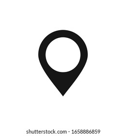 Map pointer icon in flat style. Navigator symbol isolated on white background. Vector illustration.