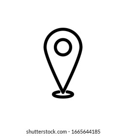 Map pointer icon in flat style. Navigator symbol isolated on white background. Vector illustration - high quality