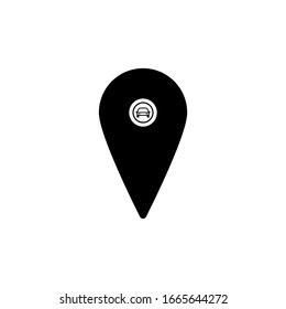 Map pointer icon in flat style. Navigator symbol isolated on white background. Vector illustration - high quality