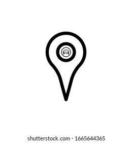 Map pointer icon in flat style. Navigator symbol isolated on white background. Vector illustration - high quality