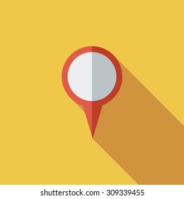 Map pointer icon. Flat vector related icon with long shadow for web and mobile applications. It can be used as - logo, pictogram, icon, infographic element. Vector Illustration.