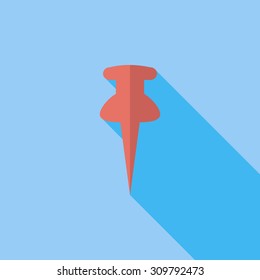 Map pointer icon. Flat vector related icon with long shadow for web and mobile applications. It can be used as - logo, pictogram, icon, infographic element. Vector Illustration.