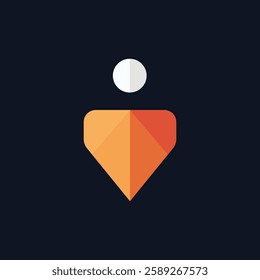 Map pointer icon with a glossy 3D design featuring symbols for navigation and media