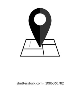 Map pointer icon. GPS location symbol. Flat design. Vector illustration.