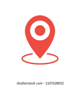 Map pointer icon. GPS location symbol. Flat design style.