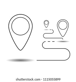 Map pointer icon. GPS location symbol. Flat design style.
