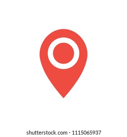 Map pointer icon. GPS location symbol. Flat design style.