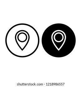 Map pointer icon. GPS location symbol. 