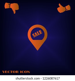Map pointer icon. GPS location symbol. Flat design style.