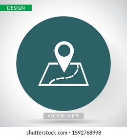 Map pointer icon. GPS location symbol. Flat design style. EPS 10 vector.