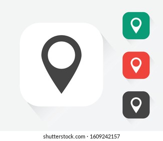 Map pointer icon. GPS location symbol. Flat design style