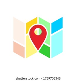 Map Pointer Icon Gps Location Symbol, Red Pin Modern, Realistic, isolated, white background, simple, realistic, vector, logo