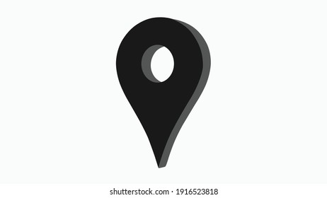 Map pointer icon. GPS location symbol. Flat design style