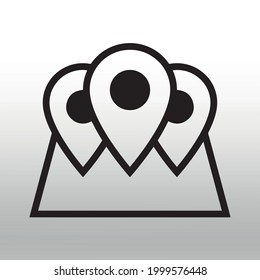 Map pointer icon. GPS location symbol  isolated sign  vector illustration,outline and stroke style high quality  style ,gradient white  black background