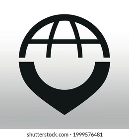 Map pointer icon. GPS location symbol  isolated sign  vector illustration,outline and stroke style high quality  style ,gradient white  black background