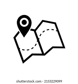 Map pointer icon. GPS location symbol. Flat design style.