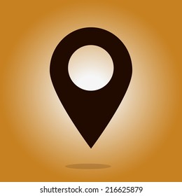 Map pointer icon. GPS location symbol. Flat design style. Vektor EPS 10.
