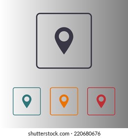 Map pointer icon. GPS location symbol. Flat design style. Vektor EPS 10.
