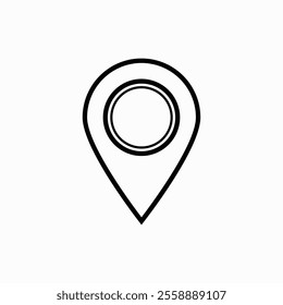 Map pointer icon. GPS location symbol. liner flat illustration on white backgrounnd