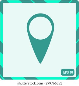 Map pointer icon. GPS location symbol. Flat design style. Vektor EPS 10.
