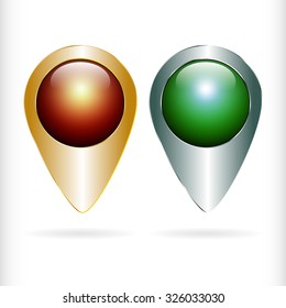 Map pointer icon. GPS location symbol.