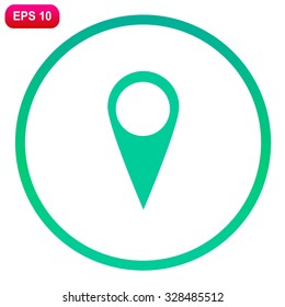 Map pointer icon. GPS location symbol. Flat design style. Vektor EPS 10.