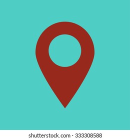 Map pointer icon. GPS location symbol. Flat design style. Vektor EPS 10.