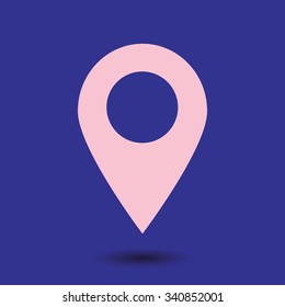 Map pointer icon. GPS location symbol. Flat design style. Vektor EPS 10.