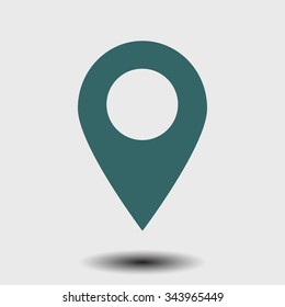 Map pointer icon. GPS location symbol. Flat design style. Vector EPS 10.
