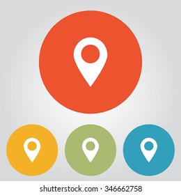 Map pointer icon. GPS location symbol. Flat design style. Vektor EPS 10.