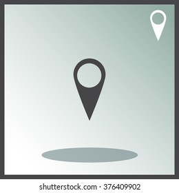 Map pointer icon. GPS location symbol. Flat design style. Vektor EPS 10.