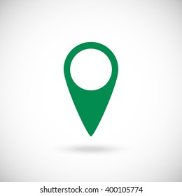 Map pointer icon. GPS location symbol. Flat design style, vector