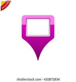 map pointer icon, GPS location symbol, navigations sign
