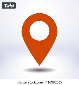 Map pointer icon. GPS location symbol. Flat design style. Vektor EPS 10.