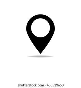 Map pointer icon. GPS location symbol. Flat design style