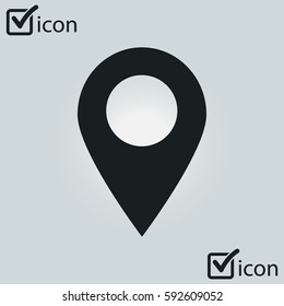 Map pointer icon. GPS location sign. Flat design style. 