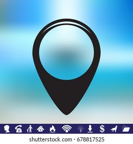 Map pointer icon. GPS location symbol. Flat design style.