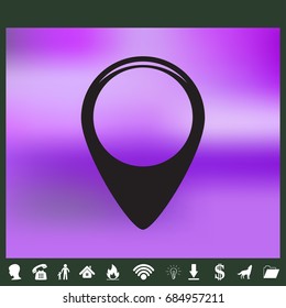 Map pointer icon. GPS location symbol. Flat design style.
