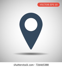 Map pointer icon. GPS location symbol. Flat design style. Vector illustration EPS 10.