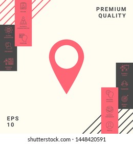 Map pointer icon. Graphic elements for your design